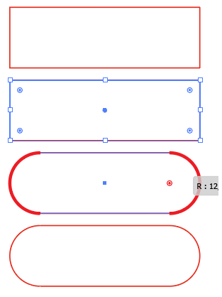 oblong illustrator rectangle arrondi